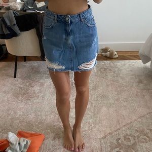 Topshop Moro Denim Mini Skirt